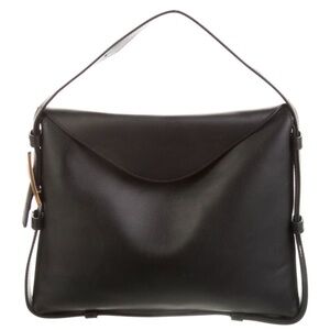 Bottega Veneta Leather Cradle Flap Small Shoulder Hand Bag Purse in Black